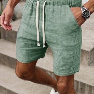 Lot of 3 Manfinity Beige , Green, Black Relaxed Shorts 100% Cotton